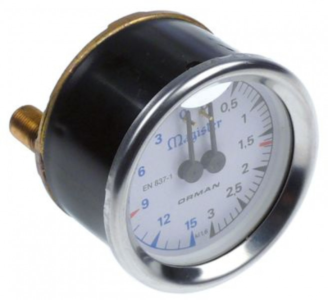 Манометр присоединение сзади резьба 1/8" ø 60мм с отверстием для лампы MAGISTER подходит для F2006