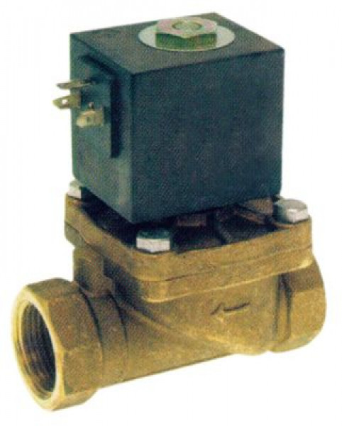 Клапан электромагнитный латунь DN 22мм присоединение 1" Д 105мм 2-ходов. 24 В перем. тока