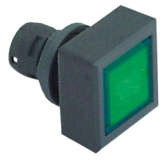 Блок переключателя антрацит/зелён.  - тип нажим. монтажные размеры ø16/24x24 мм квадратн.