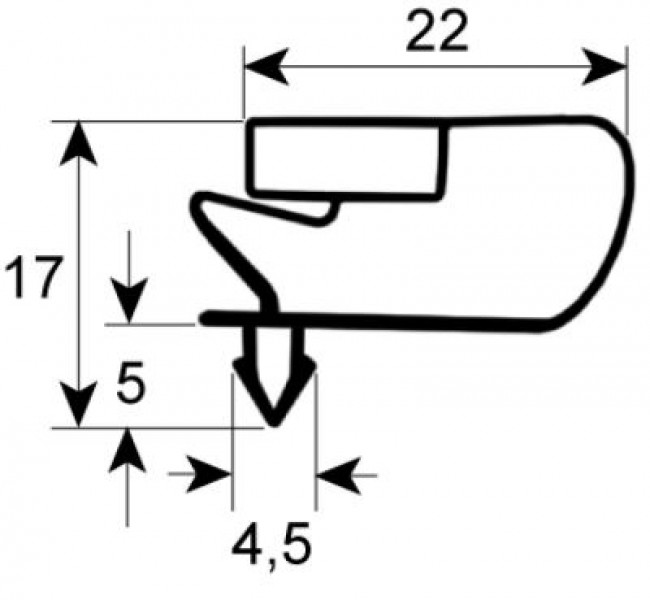 Уплотнитель изоляционный профиль 9796 Ш 515мм Д 650мм посадочный размер
