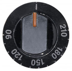 Рукоятка регулировочная термостат темп. макс. 210°C ø 64мм ø ось 6x4,6мм срез снизу