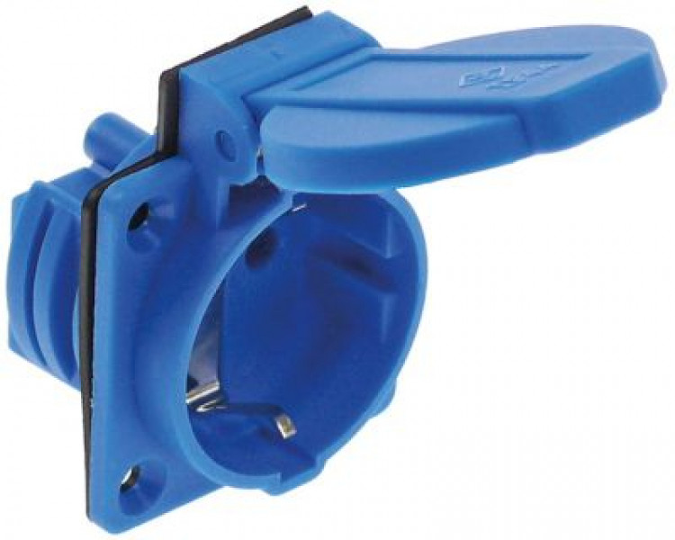 Розетка расст-ние меж. отвер-ми 38x38мм ø монтажный 43мм вмонтирование 3-полярн. с крышкой