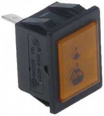 Лампочка сигнальная мм 30x22мм 250В жёлт. присоединение плоский штекер 6,3 мм кофе