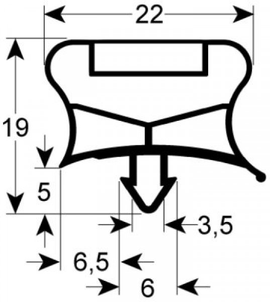 Уплотнитель профиль 9794 Ш 570мм Д 1500мм посадочный размер