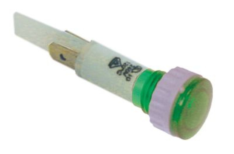 Лампочка сигнальная ø 10мм 230В зелён. присоединение плоский штекер 4,8 мм