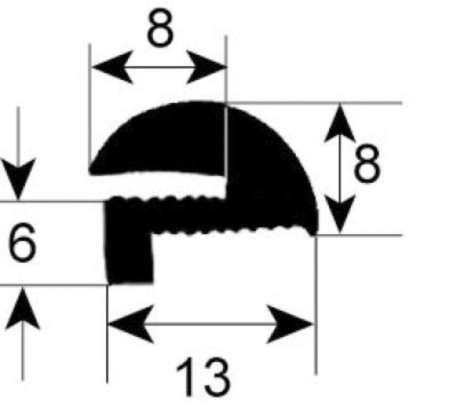 Уплотнитель для стекла профиль 1889 монтаж. поз-ция  -