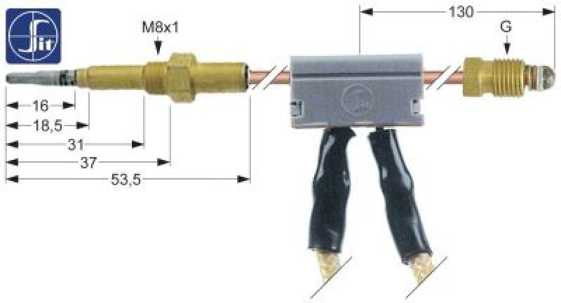Термоэлемент M9x1 M8x1 с прерывателем кабель 1000 мм
