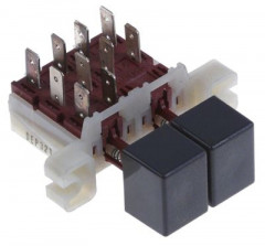 Выключатель кнопочный чёрн.  - двойн. квадратн.  -  -