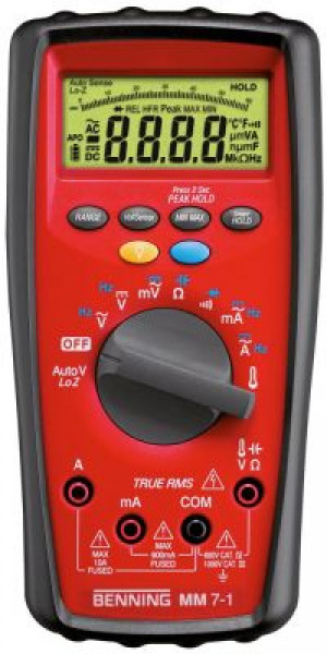 Мультиметр MM 7-1 Auto-Range и/или вручную 1Hz-100kHz 10 мкр В-1000 В 10 мкр В-1000 В