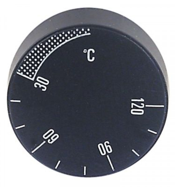 Рукоятка регулировочная термостат темп. макс. 120°C 0-120°C ø 39мм ø ось 6x4,6мм
