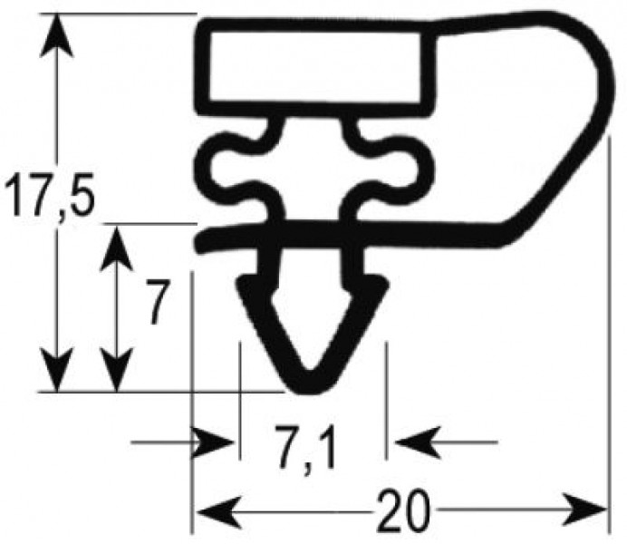 Уплотнитель изоляционный профиль 9153 Ш 430мм Д 800мм посадочный размер