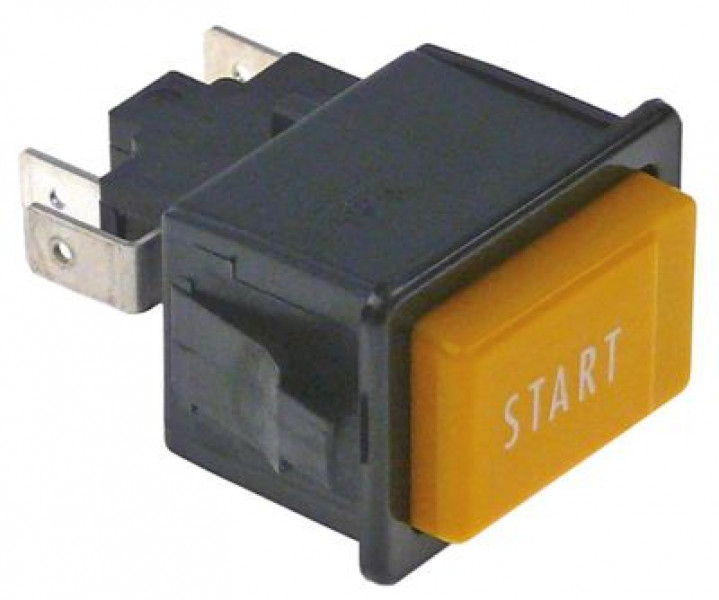 Выключатель нажимной кнопочный монтажные размеры 34x23 мм жёлт. 1CO 250В