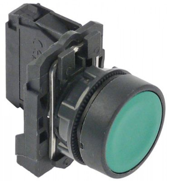 Выключатель нажимной кнопочный зелён. 1NO 1-полярн. 10А SMCX монтажные размеры ø22 мм