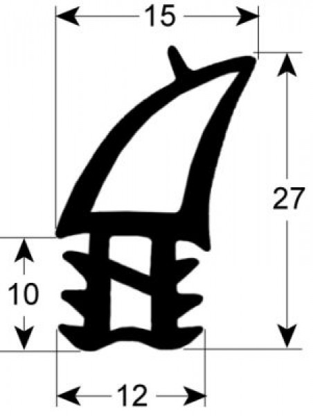 Уплотнитель дверной профиль 2729 Ш 620мм Д 490мм Кол-во в уп-вке 1 подходит для RETIGO