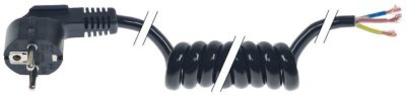 Кабель спиральный 15мм² 3-полярн. чёрн. Д 500мм со штекером удлинение 5:1