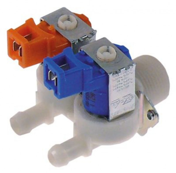 Клапан электромагнитный двойн. прямой пластмасса вход 3/4" 230 В перем. тока выход B 25л/мин
