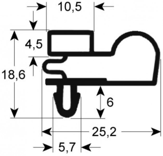 Уплотнитель изоляционный профиль 9010 Ш 665мм Д 1640мм посадочный размер