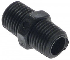 Ниппель двойной резьба 1/4" - 1/4" пластмасса кол-во в уп-вке 1штук
