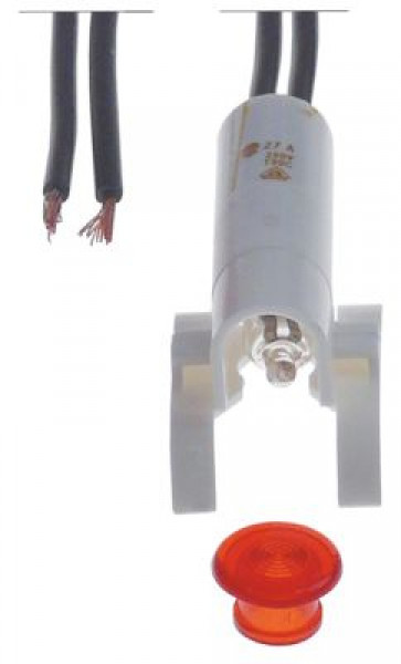 Лампочка сигнальная ø 8мм 230В красн. длина провода 240мм терм.стой-сть 90°C