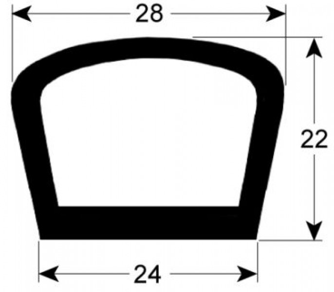 Уплотнитель дверной профиль 2202 Кол-во в уп-вке товар, продаваемый по метрам
