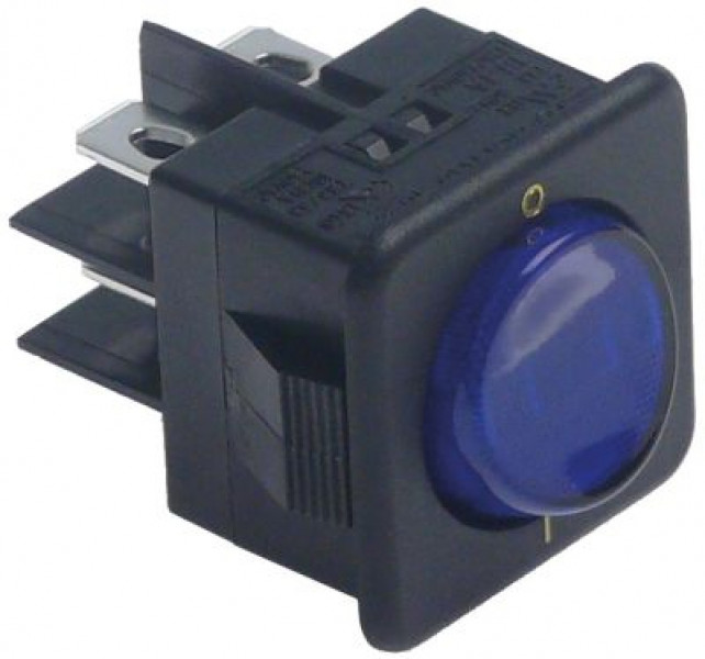 Выключатель балансирный монтажные размеры 25,5x25 мм голуб. 2NO 250В