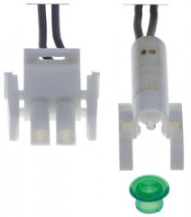 Лампочка сигнальная ø 8мм 230В зелён. присоединение штекер длина провода 240мм