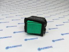 Выключатель балансирный монтажные размеры 30x22 мм зелён. 2CO 250В