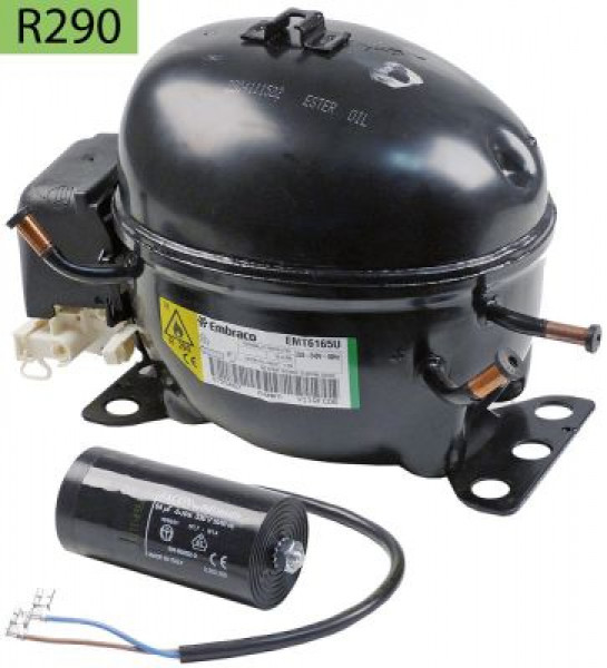 Компрессор хладагент R290 тип EMT6165U 1/3л.с. рабочий объём 596см³ CSIR 220-240В В 166мм
