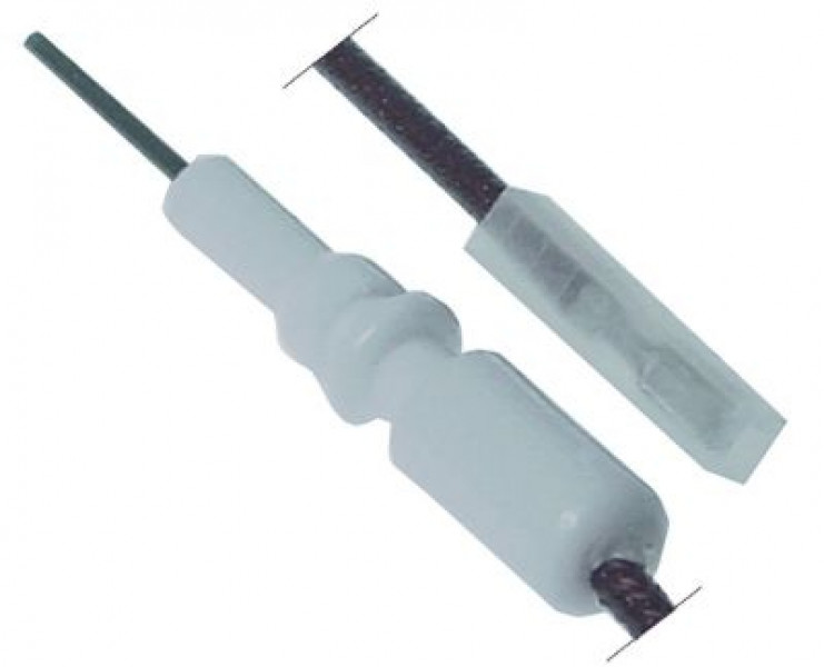 Электрод зажигания Д1  17мм для зажима присоединение F 2,8x0,8 мм длина провода 1380мм