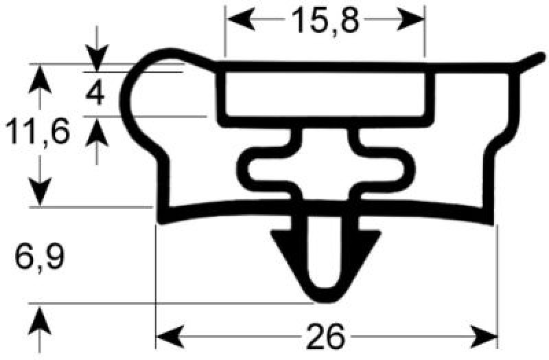Уплотнитель изоляционный профиль 9951 Ш 464мм Д 1530мм наружный размер
