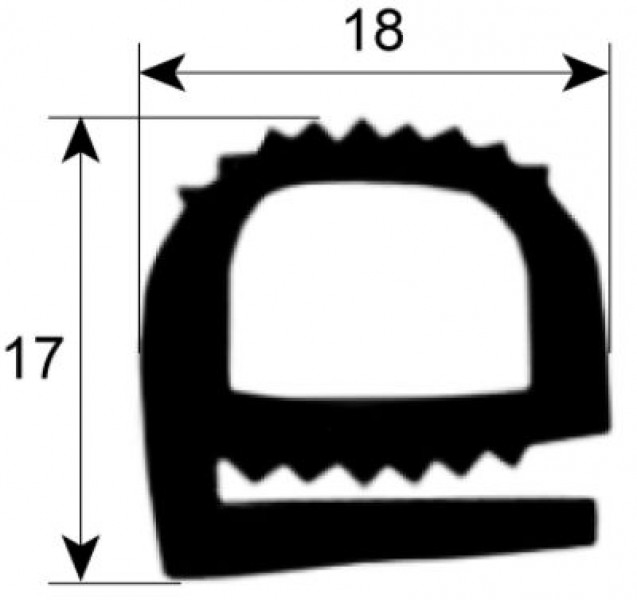 Уплотнитель дверной профиль 2257 силикон темно-син.