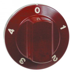 Рукоятка регулировочная переключатель 5ти-шагов. ø 60мм ø ось 6x4,6мм срез сверху красн.