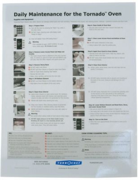 Инструкции по чистке для прибора TURBOCHEF NGC