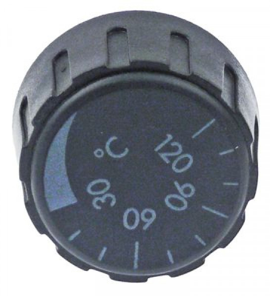 Рукоятка регулировочная термостат темп. макс. 120°C 0-120°C ø 36мм ø ось 6x4,6мм