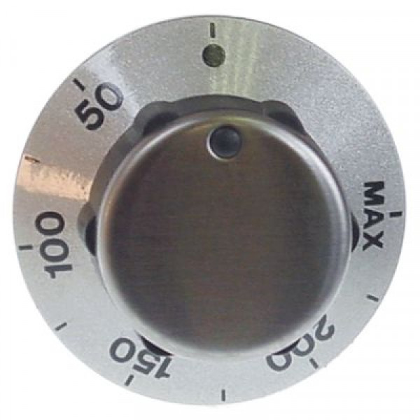 Рукоятка регулировочная термостат темп. макс. 300°C ø 54мм ø ось 6x4,6мм срез сверху