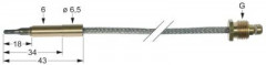 Термоэлемент M8x1 Д 600мм плоский штекер ø6,0 мм гибк.