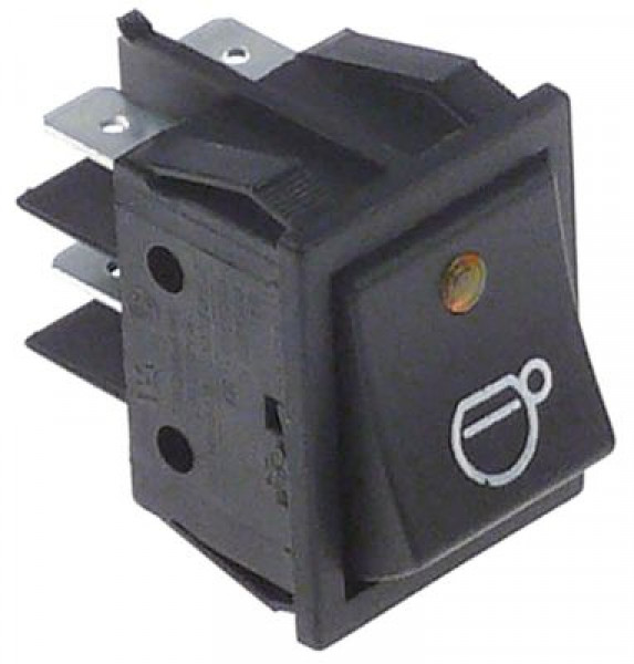 Выключатель балансирный монтажные размеры 30x22 мм оранжев. 2NO 250В