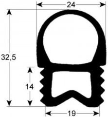 Уплотнитель дверной профиль 2448 Ш 730мм Д 980мм Кол-во в уп-вке 1 наружный размер