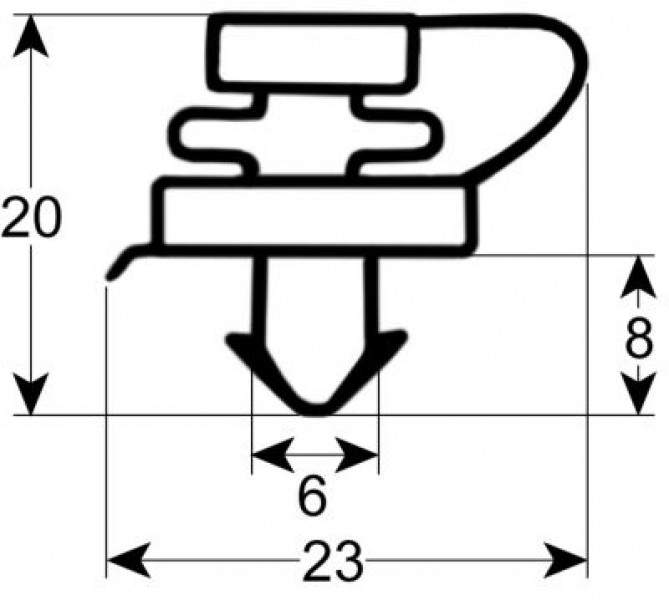Уплотнитель изоляционный профиль 9157 Ш 615мм Д 1445мм посадочный размер посадочный размер