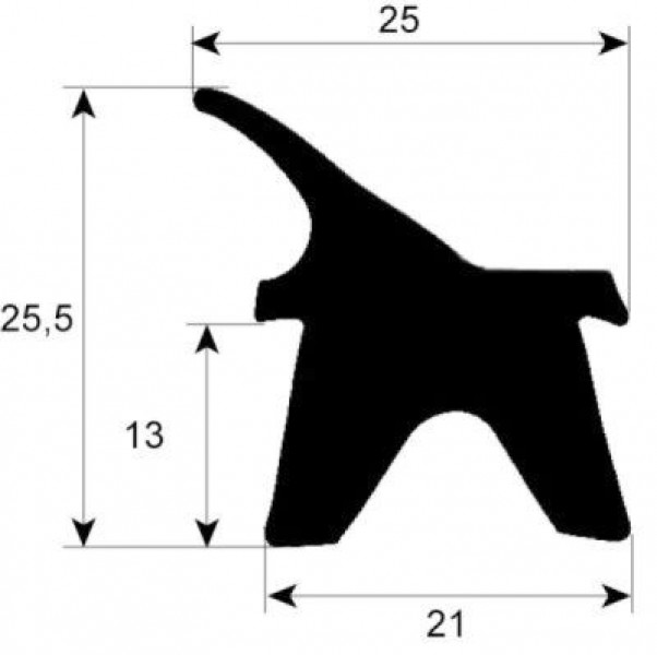 Уплотнитель дверной профиль 2402 Ш 490мм Д 635мм наружный размер
