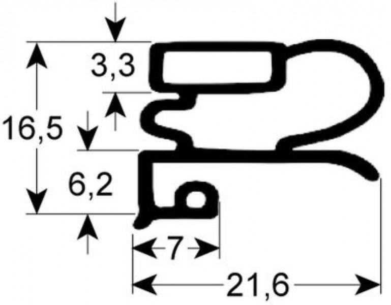 Уплотнитель изоляционный профиль 9030 Ш 470мм Д 625мм наружный размер