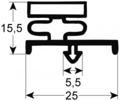 Уплотнитель изоляционный профиль 9185 Ш 380мм Д 540мм посадочный размер