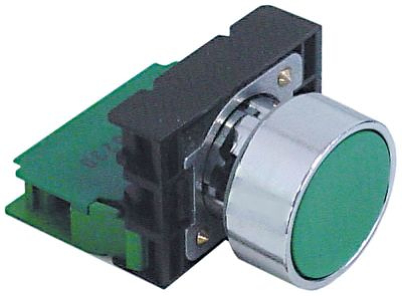 Выключатель кнопочный 250В зелён. 1NO присоединение винтовое соединение 16А