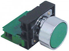 Выключатель кнопочный 250В зелён. 1NO присоединение винтовое соединение 16А