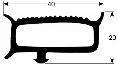 Уплотнитель для холодильной камеры профиль 9780 кол-во в уп-вке 25м сер.