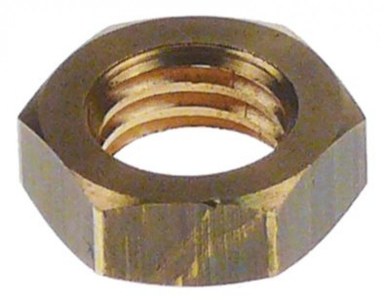 Гайка шестигранная резьба M11x1,75 латунь В 6мм ширина зева ключа 17