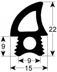 Уплотнитель дверной профиль 2767 Д 2100мм подходит для TECNOEKA