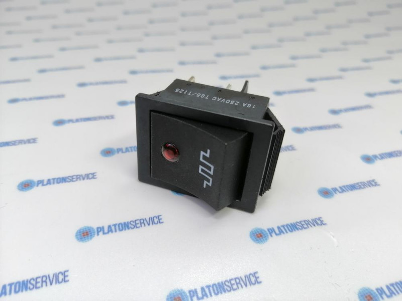 Выключатель балансирный монтажные размеры 30x22 мм красн. 2NO 250В