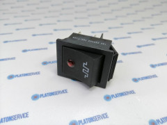 Выключатель балансирный монтажные размеры 30x22 мм красн. 2NO 250В