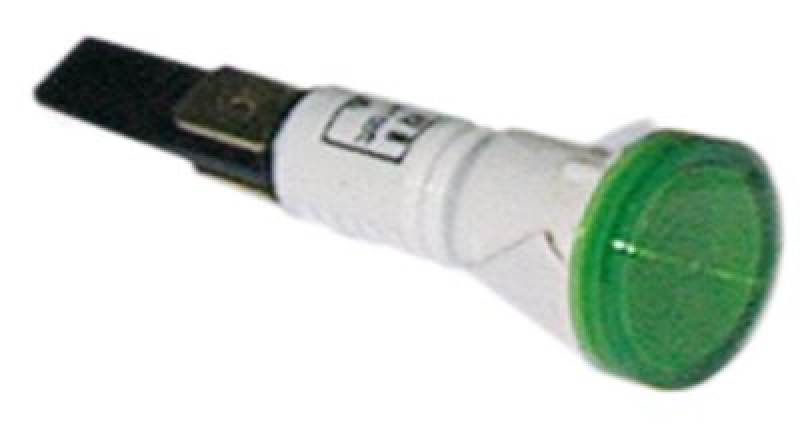 Лампочка сигнальная ø 14мм 230В зелён. присоединение плоский штекер 6,3 мм
